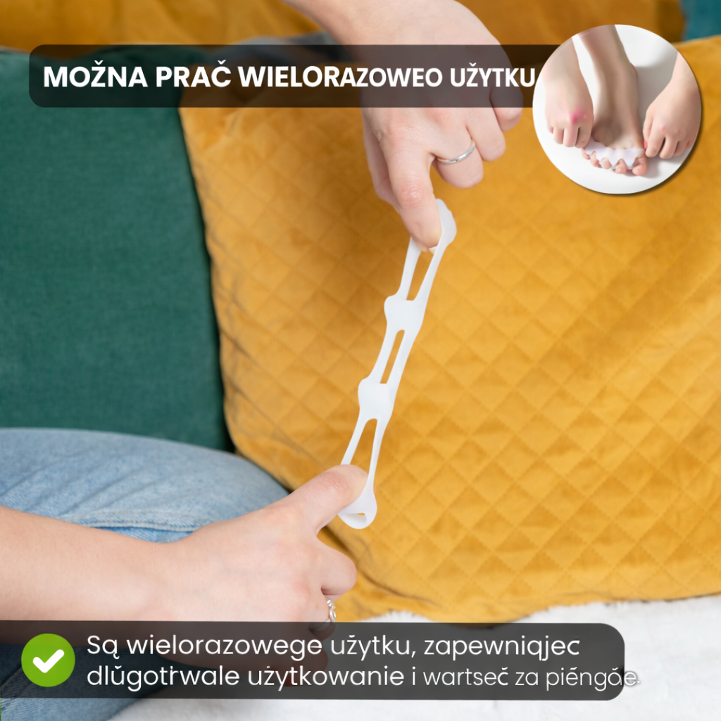 Separator palców Rootstep – do codziennego komfortu, miękkiego wsparcia palców oraz odpowiedni przy haluksach i palcach młotkowatych Rootstep PL